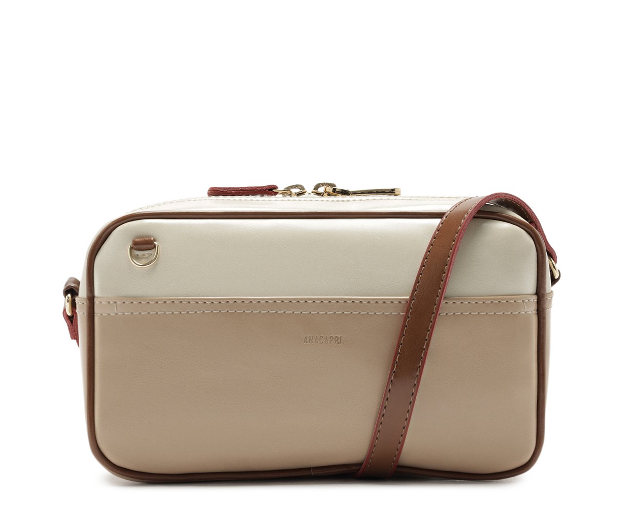 Bolsa Tiracolo Média Lisa Bege | Anacapri