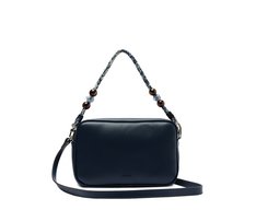 Bolsa Tiracolo Média Alça Corda E Esferas Azul