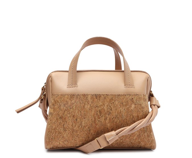 Bolsa Tiracolo Média Texturizada Bege