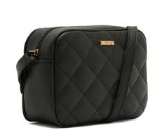 Bolsa Tiracolo Média Matelassê Triangular Arredondada Preta