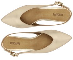 Sapatilha Slingback Salto Bloco Verniz Dourada