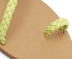 Sandália Rasteira Verde Lemon Tira Trançada