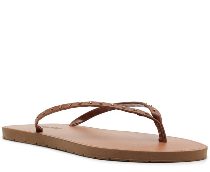 Rasteira Slim Tachas Marrom