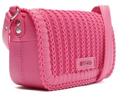Bolsa Crossbody Média Texturizada Rosa Injetada
