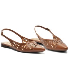 Sapatilha Slingback Perfuros Marrom