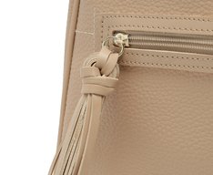 Bolsa Tote Média Bolso Frontal Barbicacho Bege