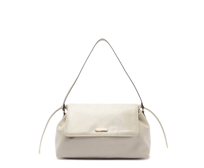 Bolsa Hobo Média com Tampa Branca