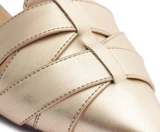 Sapatilha Slingback Trama Dourada