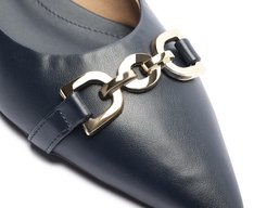 Sapatilha Bico Fino Corrente Azul