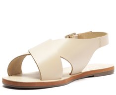 Sandália Monocolor Tiras Cruzadas Bege