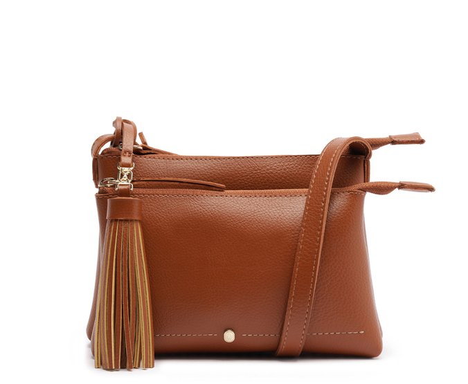 Bolsa Tiracolo Média Barbicacho Marrom