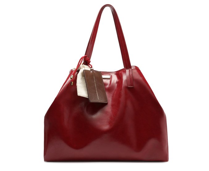 Bolsa Shopping Grande Verniz Porta Cartão Vermelha