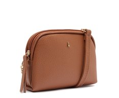 Bolsa Tiracolo Pequena Texturizada Marrom