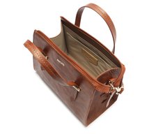 Bolsa Tote Média Pespontos Marrom