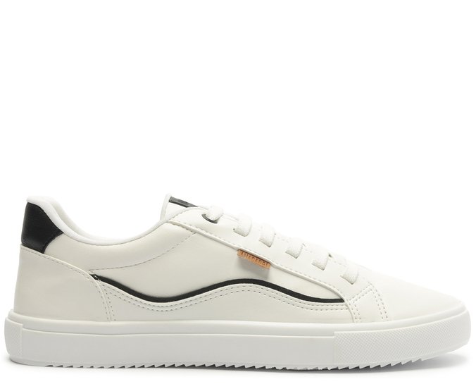 Tênis Detalhe Onda Branco e Preto