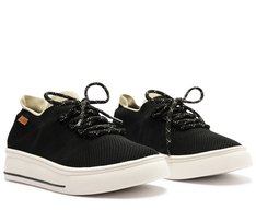 Tênis Knit Sola Alta Gorgurão Preto