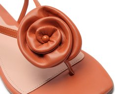 Sandália Slim Flor Laranja Damasco