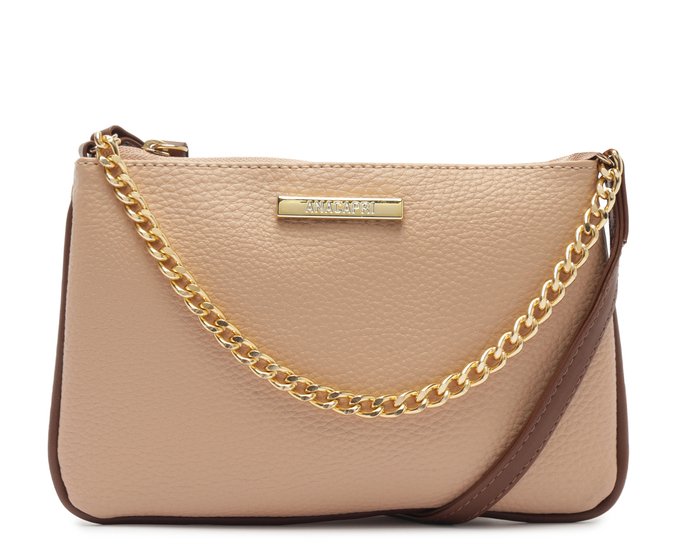 Bolsa Tiracolo Média Corrente Bege