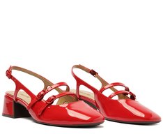 Sapatilha Boneca Slingback Verniz Milena Vermelha