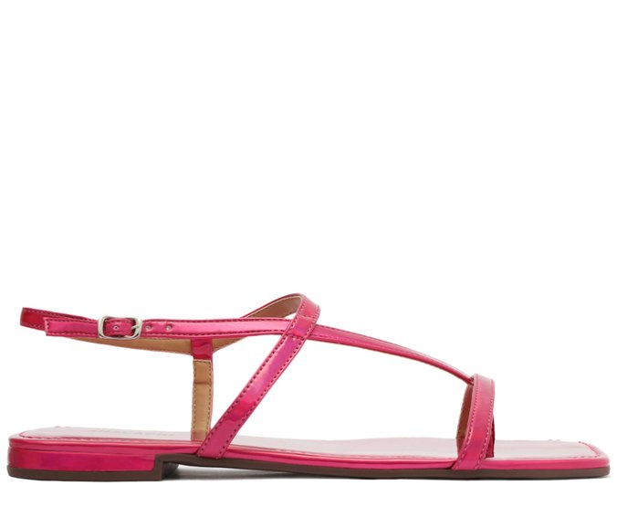 Sandália Tira Assimetrica Rosa