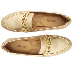 Mocassim Corrente Minimal Dourado