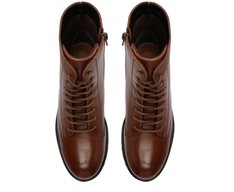 Bota Coturno Couro Marrom Cinnamon