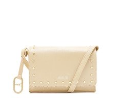 Bolsa Crossbody Pequena Bege Tachas