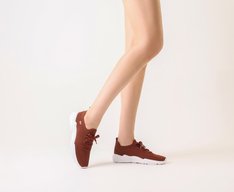 Tênis Sporty Malha Knit Marrom