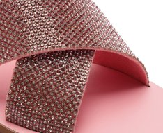 Rasteira Tiras Cruzadas Glam Rosa