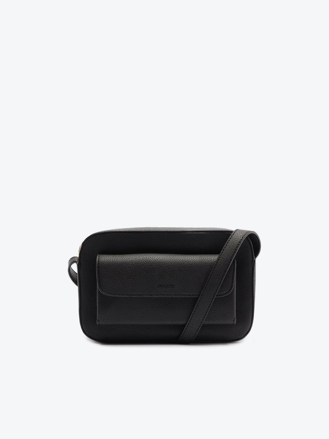 俊豪 Bolsa Tiracolo Pequena Bolso Frontal Preta | Anacapri