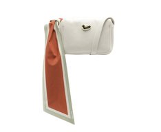 Bolsa Tiracolo Pequena Lenço Decorativo Branca