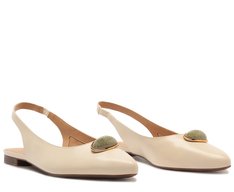 Sapatilha Slingback Pedraria Branca