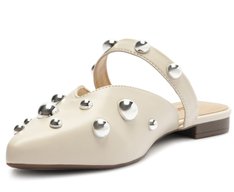 Mule Maxi Tachas Com Tira Branca