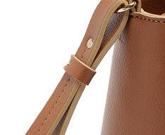 Bolsa Tote Média Logo Metal Marrom