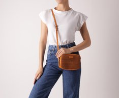 Bolsa Tiracolo Pequena Palha Marrom