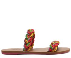 Rasteira Duas Tiras Entrelaçadas Multicolor