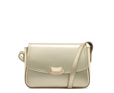Bolsa Tiracolo Pequena Detalhe Metálico Dourada