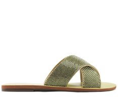 Rasteira Tiras Cruzadas Glam Verde
