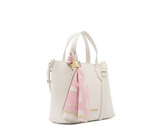 Bolsa Tote Média Lenço Estampado Branca