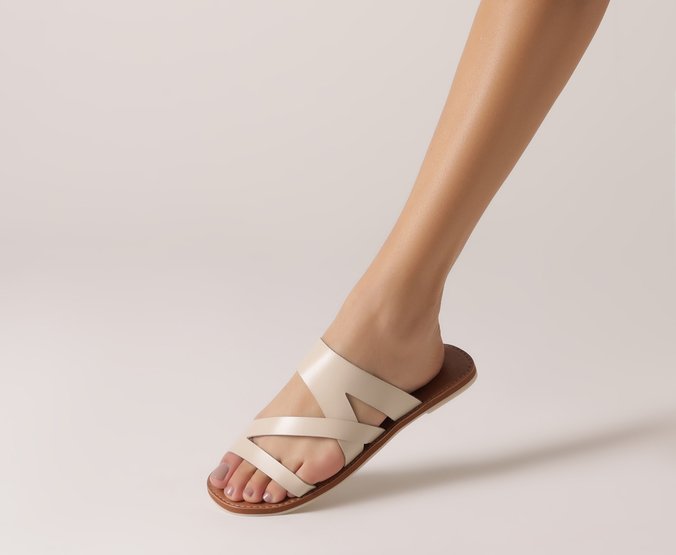 Rasteira Multitiras Colors Branca