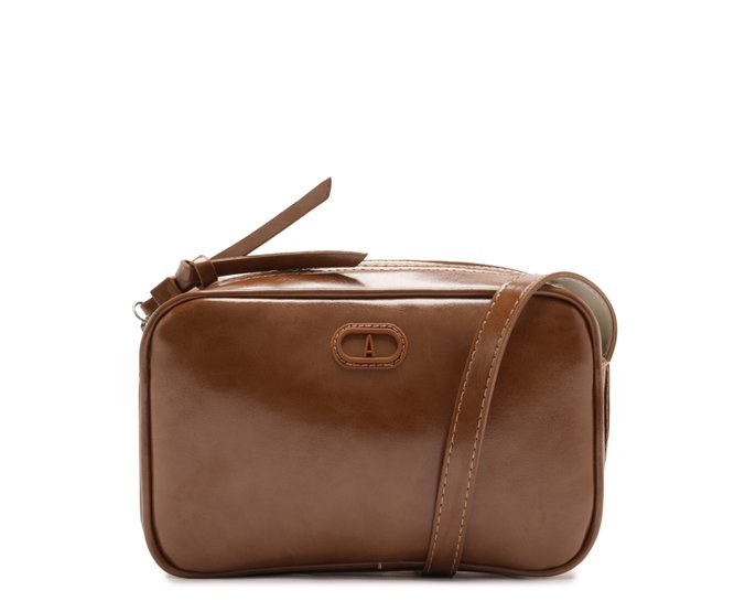 Bolsa Tiracolo Pequena Gorgurão Marrom