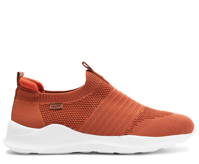 Tênis Slip On Streech Jogging Knit Laranja