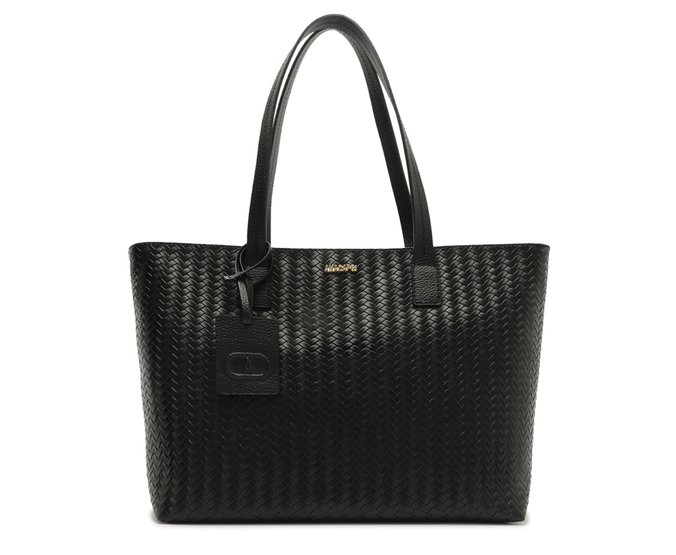 Bolsa Shopping Grande Lininear Preta