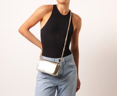 Bolsa Tiracolo Pequena Casual Dourada