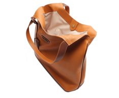Bolsa Shopping Grande Costura Ornamental Bicolor Marrom