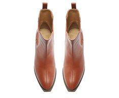 Bota Chelsea Cano Curto Bico Quadrado Marrom