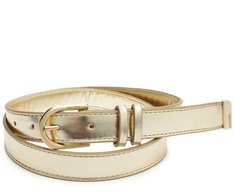 Cinto Fino Fivela Metálica Valentina Dourado