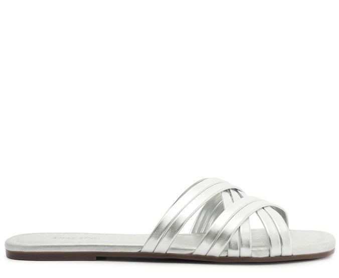 Rasteira Multitiras Metal Capri Prata