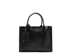 Bolsa Tote Média Pespontos Preta