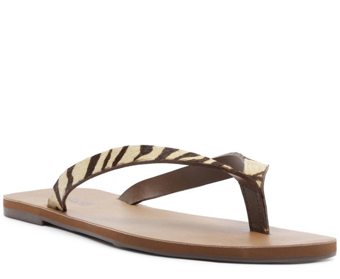 Rasteira Savage Couro Animal Print